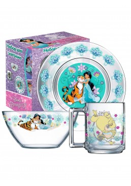 Набір дитячого посуду ОСЗ Disney Жасмин 3 предмети (чашка 250 мл, тарілка, салатник) 